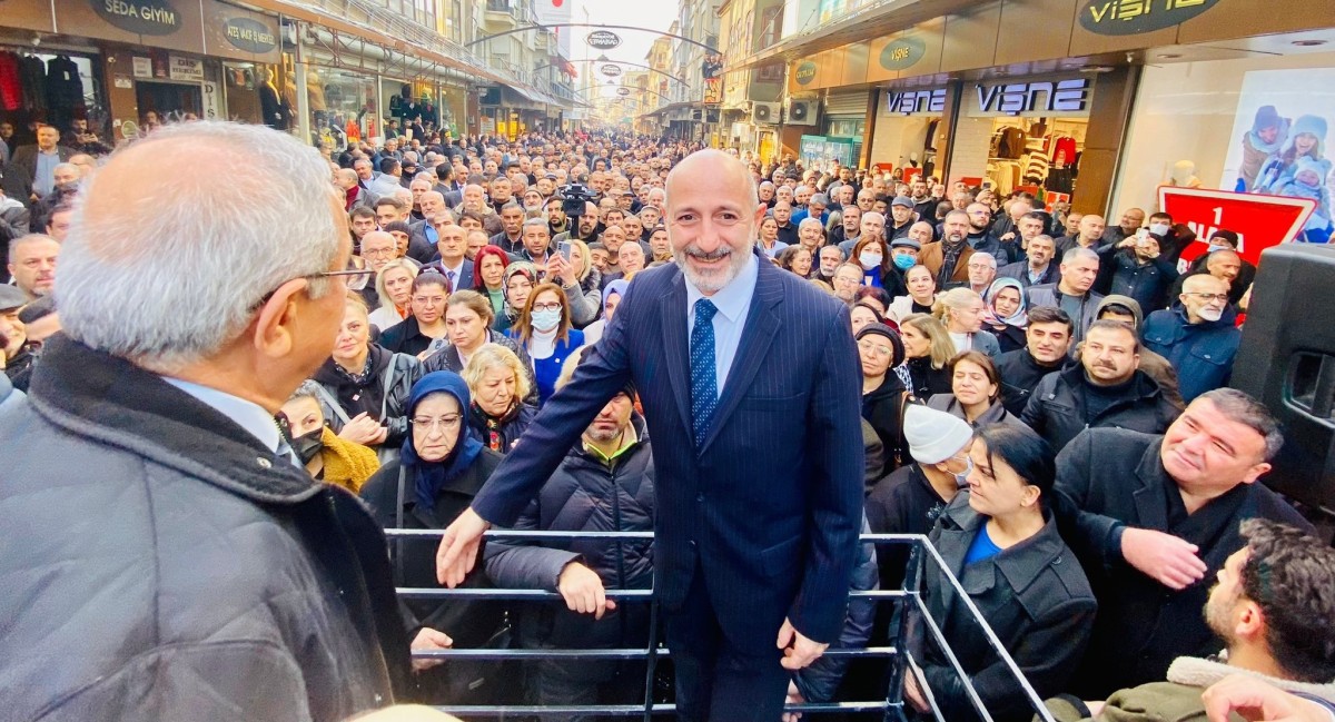 Kılıçdaroğlu ve Öztunç'un esnaf ziyareti mitinge dönüştü