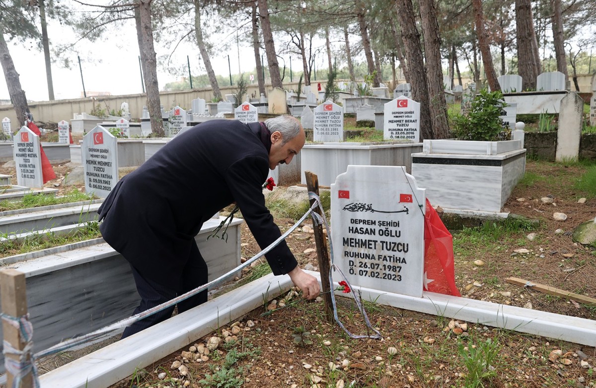 Başkan Okay, Depremde Kaybedilen Personeli Mezarı Başında Andı